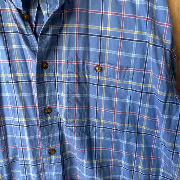 Cabela’s Blue Plaid Long Sleeve Button Down Collared Shirt - Picture 6 of 11